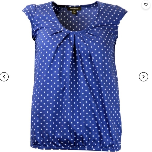 Emily and Fin Rosie Retro Polka Dot Cap Sleeve Top XS - Picture 3 of 6